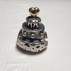 Pandora Two Tone Silver Wedding Cake Charm